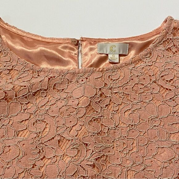 C Pink Girly Girl Sweet Lace Sheath Cocktail Mini Dress Women's Size Small - Picture 7 of 15